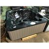 Image 1 : CAL SPAS 2018 HOT TUB, LIGHT GREY ACRYLIC OUTSIDE, DARK GREY INSIDE. 84" X 84" WITH 40 SS JETS.