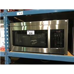 SAMSUNG STAINLESS STEEL AND BLACK ABOVE RANGE MICROWAVE