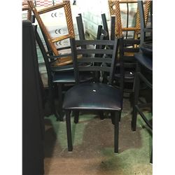 BLUE WITH BLACK TRIM  SINGLE LADDERBACK  DINING CHAIR