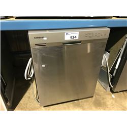 SAMSUNG STAINLESS STEEL AND SILVER DISHWASHER WITH STAINLESS TUB INSERT