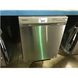 SAMSUNG STAINLESS STEEL AND SILVER DISHWASHER WITH STAINLESS TUB INSERT