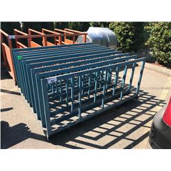 9 SLOT BLUE INDUSTRIAL SHEET METAL TRANSPORT RACK