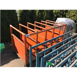 5 SLOT ORANGE INDUSTRIAL SHEET METAL TRANSPORT RACK