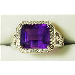 STERLING SILVER AMETHYST MEN'S  RING. APPROX RETAIL $500