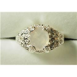 STERLING SILVER ROSE QUARTZ RING. APPROX RETAIL $120