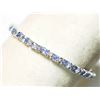 Image 2 : STERLING SILVER TANZANITE (7CT) TENNIS BRACELET, HANDCRAFTED. APPROX RETAIL $1400