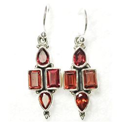 STERLING SILVER GARNET EARRINGS. APPROX RETAIL $200