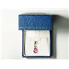 Image 2 : 14K GOLD ENHANCED PINK SAPPHIRE(2.6CT) DIAMOND (0.06CT) PENDANT WITH 10K CHAIN