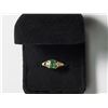 Image 2 : 10K EMERALD(0.40CT) 2 DIAMOND(0.03CT) RING, MADE IN CANADA. APPROX. RETAIL $1200