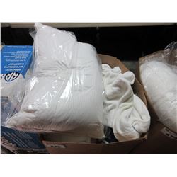 LARGE BOX OF LINEN/ASSORTED MISC