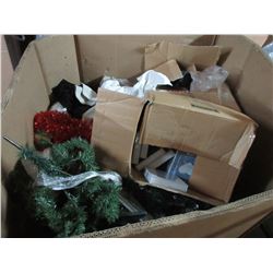 LARGE BOX OF CLOTHES & MISC