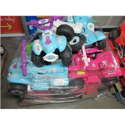 LARGE PALLET OF CHILDS RECHARGEABLE VEHICLES (FOR PARTS & REPAIR)