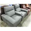 Image 2 : GREY LEATHER 2 SEAT MOTORIZED RECLINING THEATRE CHAIRS