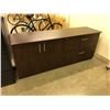 Image 3 : DARK WOOD 8' X 6'' U-SHAPE EXECUTIVE DESK, WITH MATCHING 6' CREDENZA