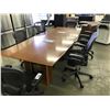 Image 2 : 10' CHERRY BOAT SHAPE BOARDROOM TABLE