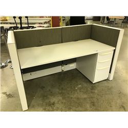 HAYWORTH PREMISE ENHANCED OFFICE CUBICLE SYSTEM, LARGE LOT OF APPROX. 36 CUBICLES, EACH CUBICLE