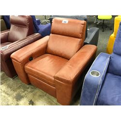 CARAMEL BROWN ELECTRIC RECLINING THEATRE SEAT