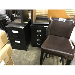 LARGE LOT OF MISC. OFFICE FURNITURE INC. DESKS, CHAIRS AND FILE CABINETS