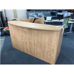 HONEY MAPLE 6' X 6' CORNER RECEPTION DESK