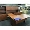 Image 2 : CHERRY 8' X 6' U-SHAPE EXECUTIVE DESK WITH HUTCH