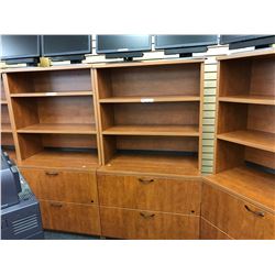 CHERRY 2 DRAWER LATERAL FILE CABINET WITH HUTCH