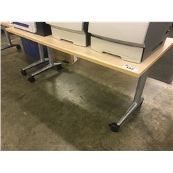 STEELCASE MAPLE 5' MOBILE FOLDING TABLE