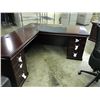 Image 3 : MAHOGANY TRADITIONAL STYLE 6' X 6' L-SHAPE EXECUTIVE DESK