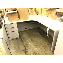 MAPLE AND GREY 6' X 6' CORNER COMPUTER DESK