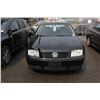 Image 2 : 2000 VOLKSWAGEN JETTA, BLACK, 85,408KMS, VIN 3VWSA29M6YM186253, 4 DOOR SEDAN, G, RD, PW, AW, PL,