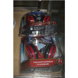 2 PAIRS OF SPIDERMAN HEADPHONES