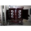 Image 2 : WOODEN JEWELLERY BOX WITH MOTHER OF PEARL INLAY AND CONTENTS