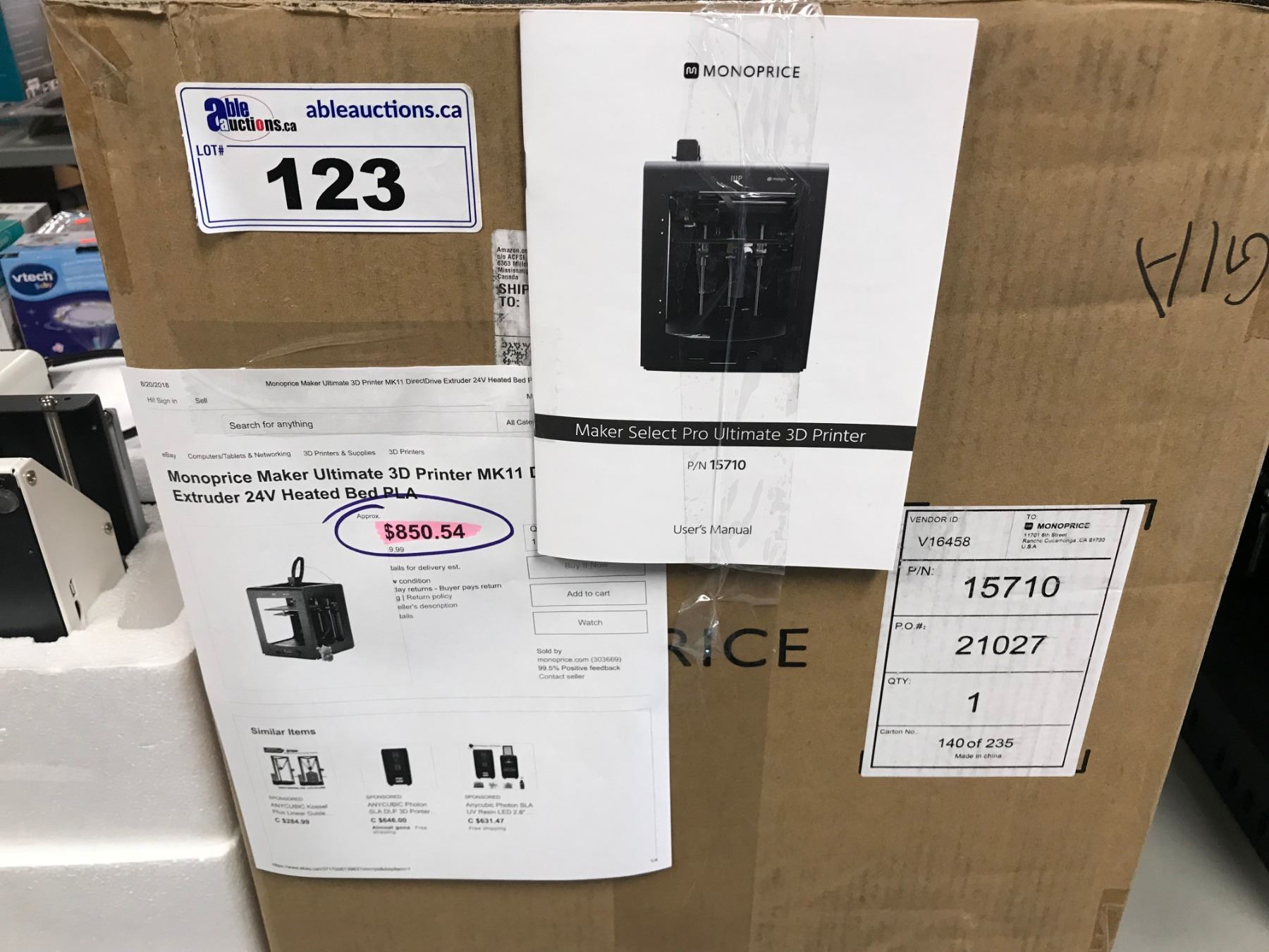 Monoprice Maker Ultimate 3d Printer Mk11