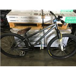 GREY SINGLE SPEED FRONT SUSPENSION MOUNTAIN BIKE