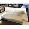 Image 2 : WHITE MODERN LEATHER 2 SEAT SOFA WITH OVERSIZE CHAIR