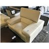 Image 3 : WHITE MODERN LEATHER 2 SEAT SOFA WITH OVERSIZE CHAIR