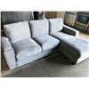 Image 1 : GREY FABRIC 3 SEAT SOFA WITH CHAISE LOUNGE