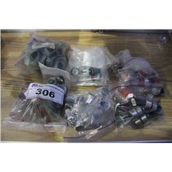 LARGE QUANTITY OF ASSORTED INDUSTRIAL PUSH BUTTON SWITCHES WITH MOUNTS