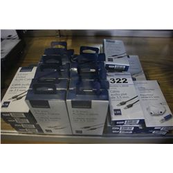 LOT OF INSIGNIA AUDIO CABLES AND STEREO SPLITTERS
