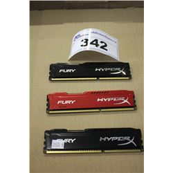 KINGSTON FURY HYPERX 12 GB GAMING RAM (3 X 4GB)
