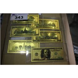 LOT OF 6 U.S. $100 NOVELTY COLLECTOR BILLS