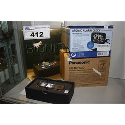 LEE MAJORS DIGITAL RECHARGEABLE BIONIC HEARING AID, ATOMIC ALARM CLOCK, PANASONIC KX-TGFA30