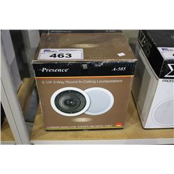 PRESENCE A-505 5 1/4" 2-WAY ROUND IN-CEILING LOUDSPEAKERS