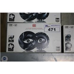 PAIR OF DUAL DS52 100 WATT 5.25" 2-WAY SPEAKERS, BLACK CHROME POLYPROPYLENE CONE