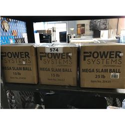 3 POWER SYSTEMS MEGA SLAM BALLS - 10, 15, 25 LBS