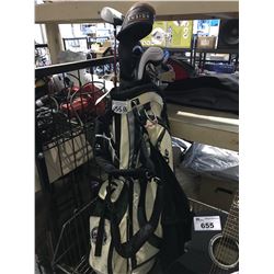 GOLF BAG WITH ASSORTED TAYLORMADE R7, NIKE, CLEVELAND CLUBS & MORE