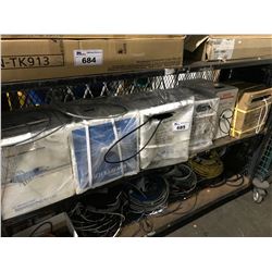 SHELF LOT OF ASSORTED WIRING, CO AXIAL CABLE & MORE