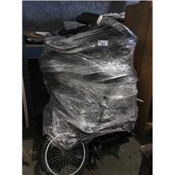 PALLET OF ASSORTED BIKE TIRES, FRAMES & PARTS