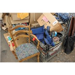 METAL CAGE OF STORAGE LOCKER GOODS INCLUDING CHAIR