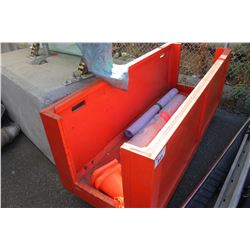 ORANGE WOOD CRATE WITH CONTENTS