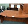 Image 2 : CHERRY BOW FRONT U-SHAPE EXECUTIVE DESK, HUTCH NOT INCLUDED